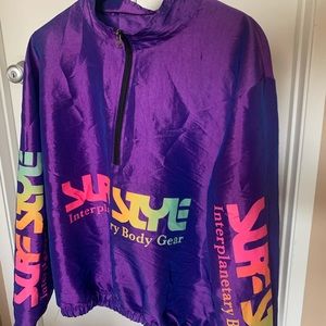 Vintage Retro Purple Windbreaker Size Large